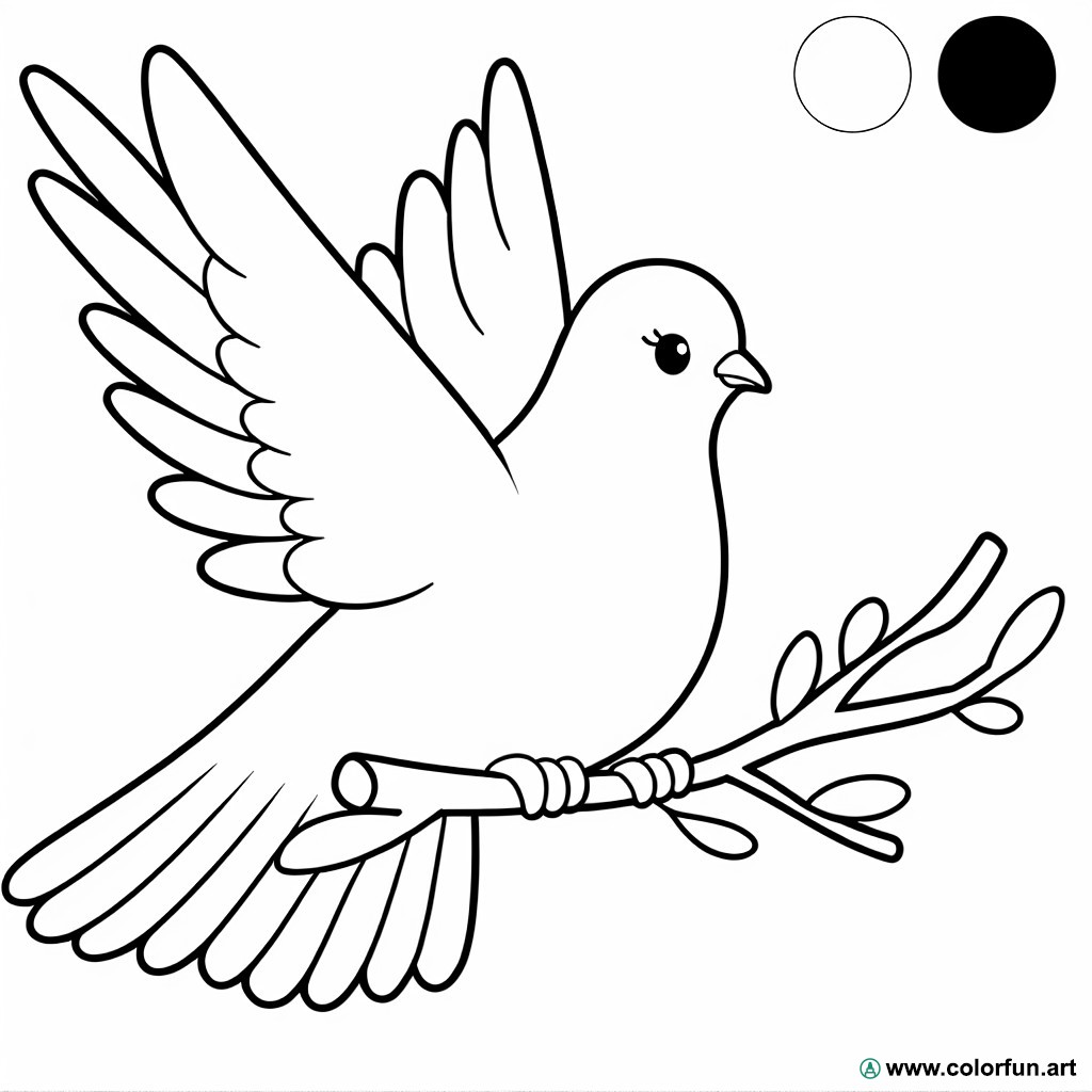 coloriage colombe simple