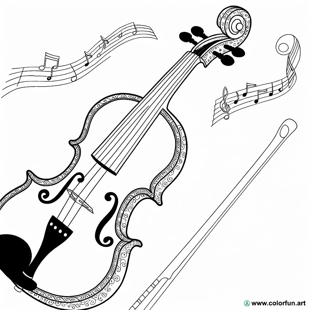 coloriage violon complexe