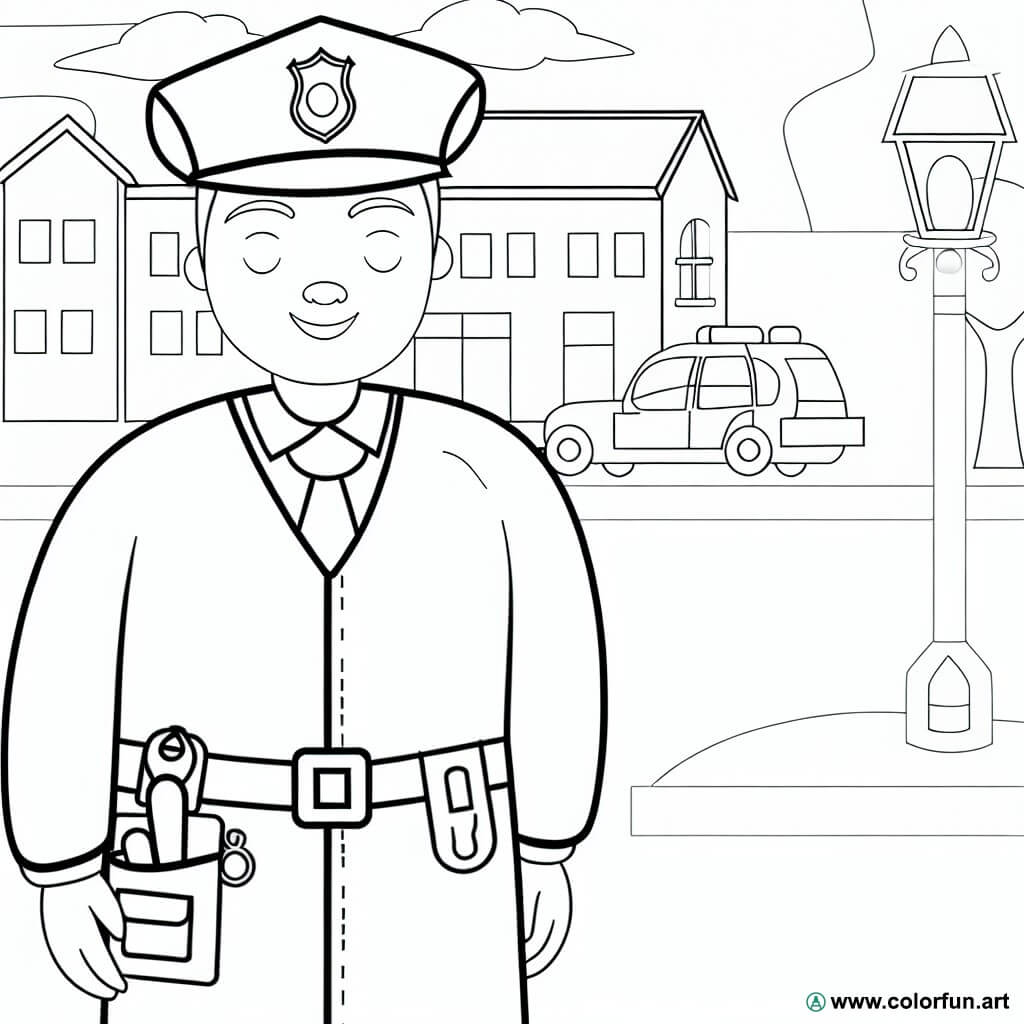 coloriage gendarme policier