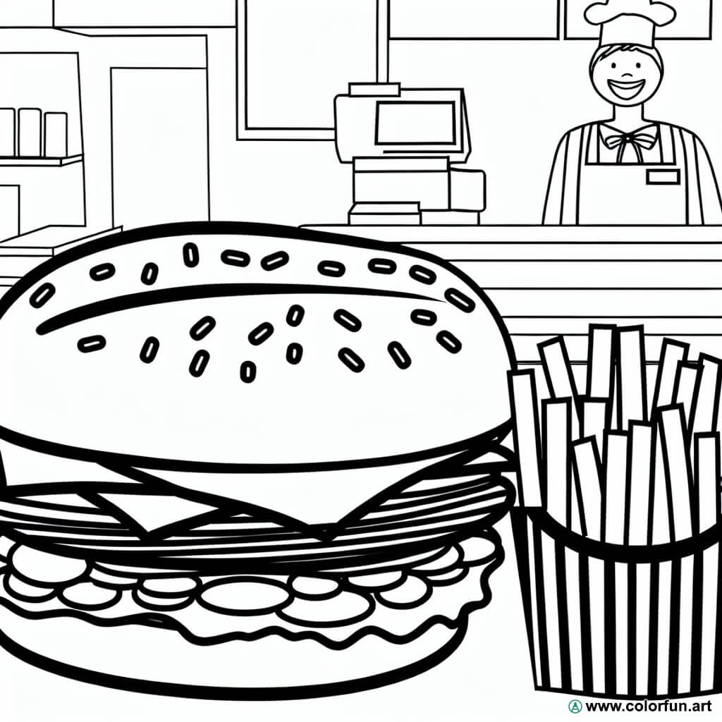 coloriage fast food