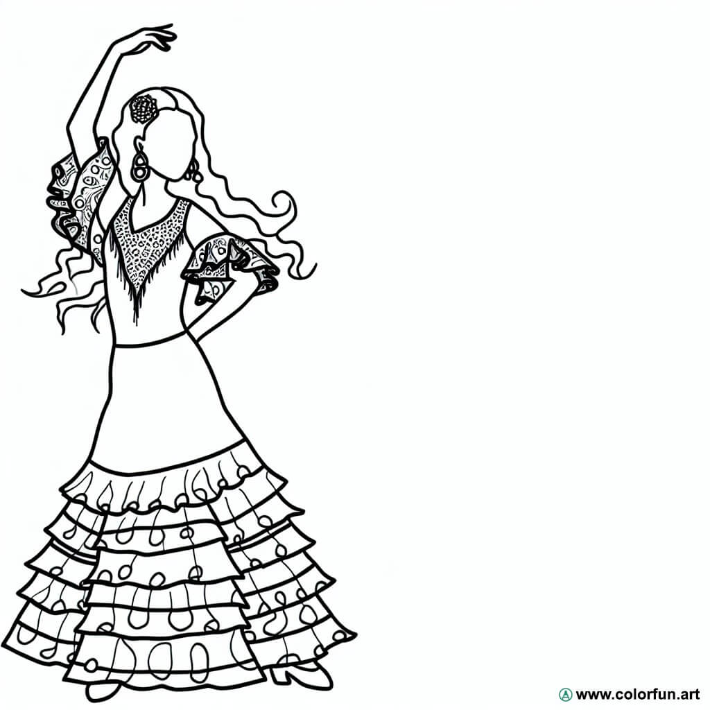 coloriage danseuse flamenco