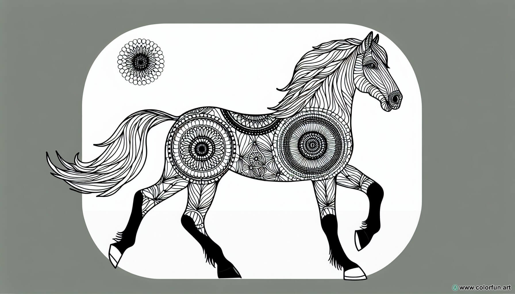 coloriage cheval mandala