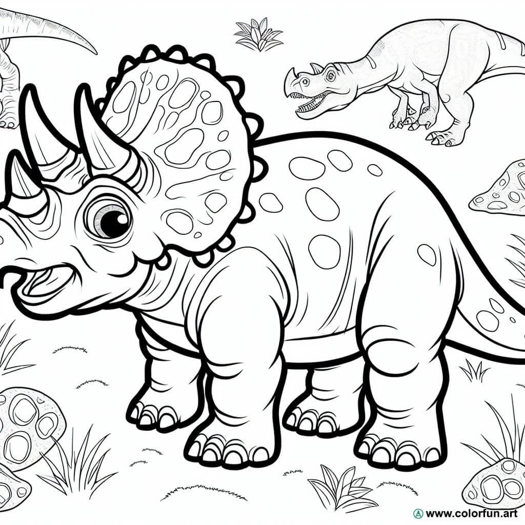 coloriage triceratops jurassic park