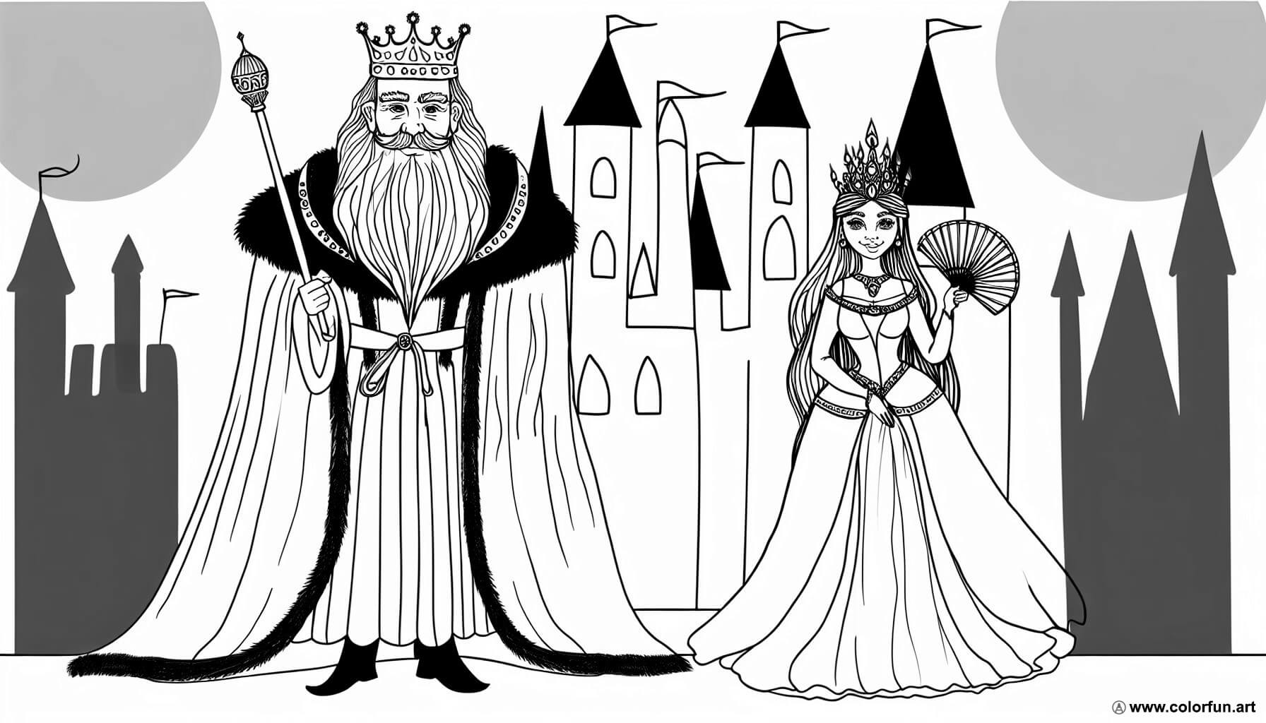 coloriage roi et reine