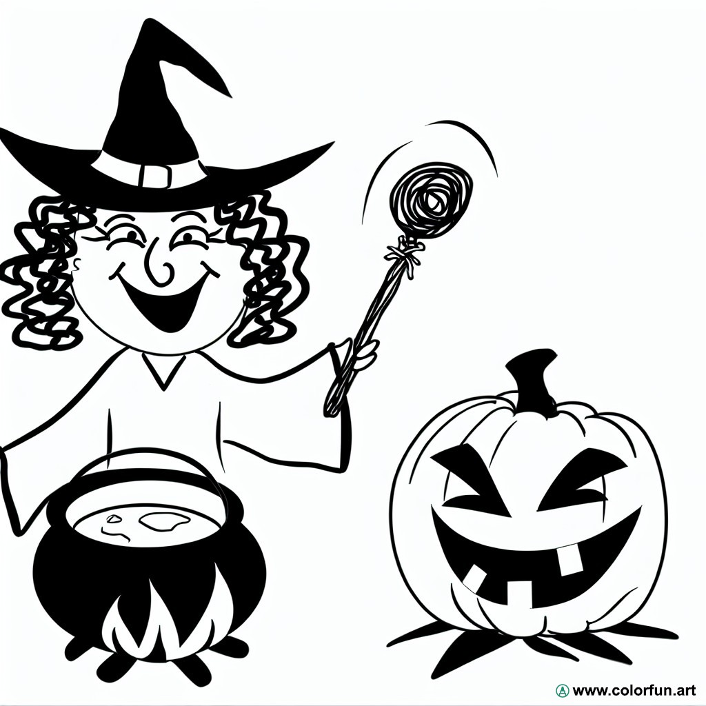 coloriage halloween sorcières