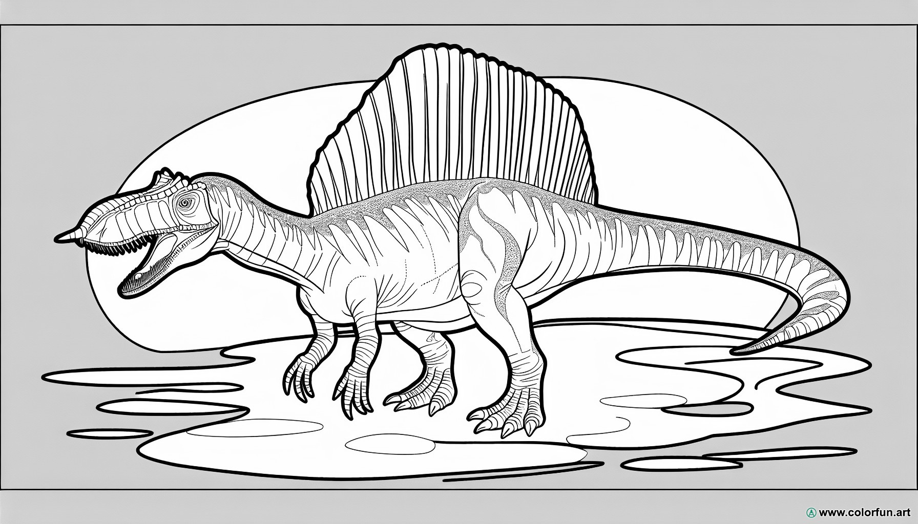 coloriage spinosaurus réaliste