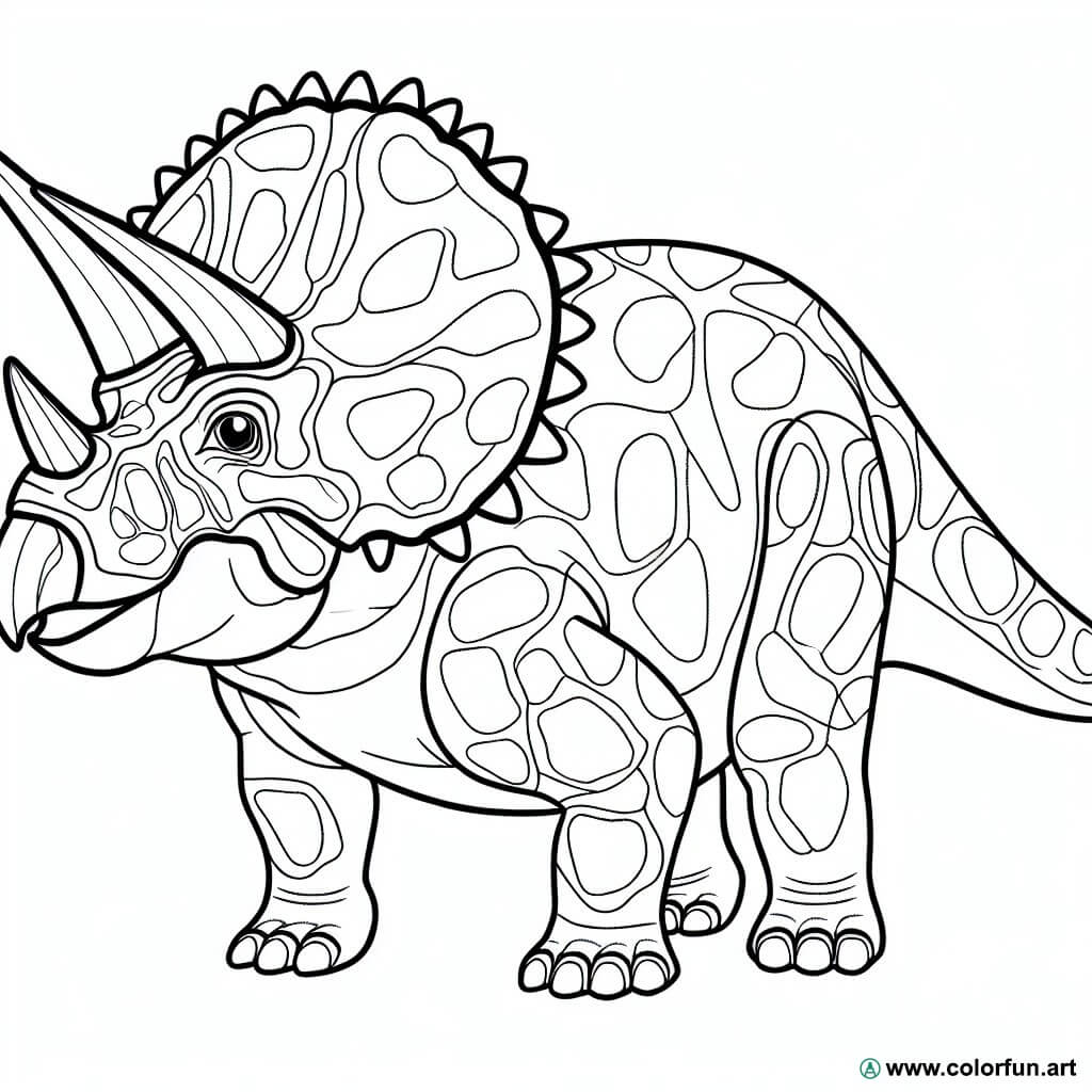 coloriage triceratops dinosaure