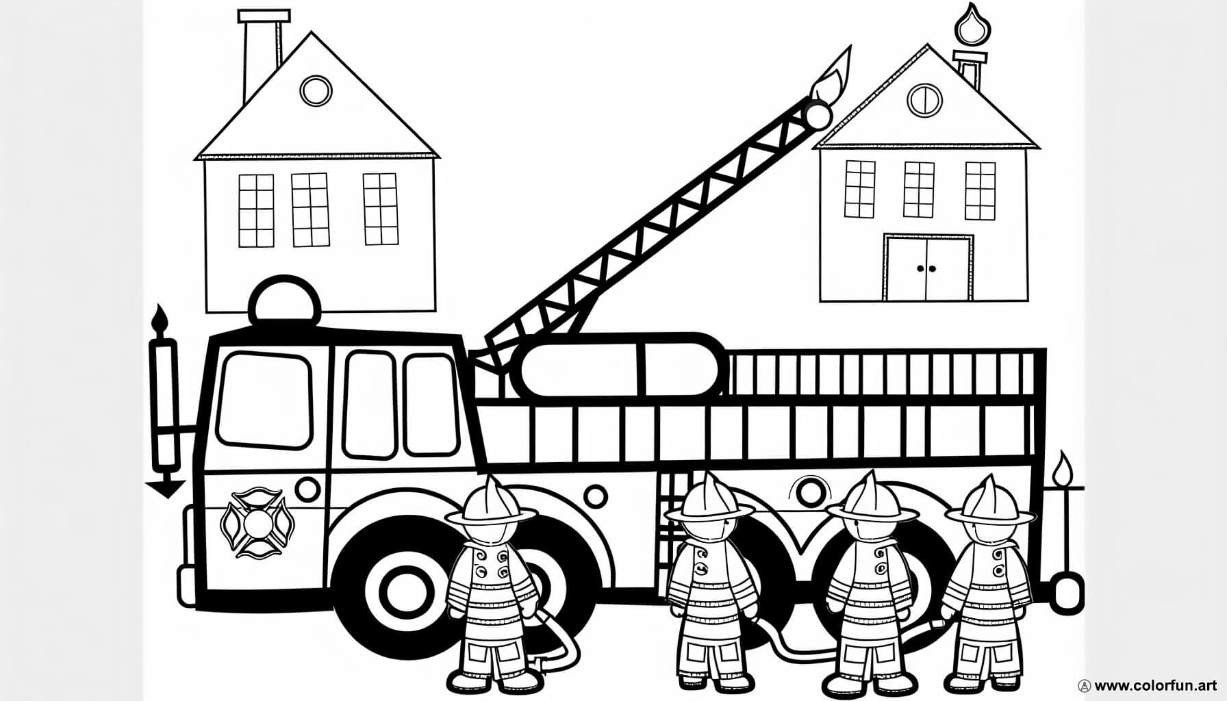 coloriage pompiers maternelle