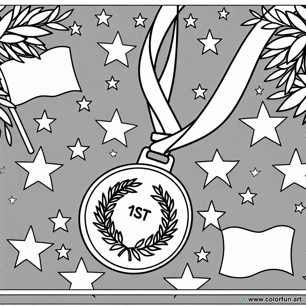coloriage médaille olympique
