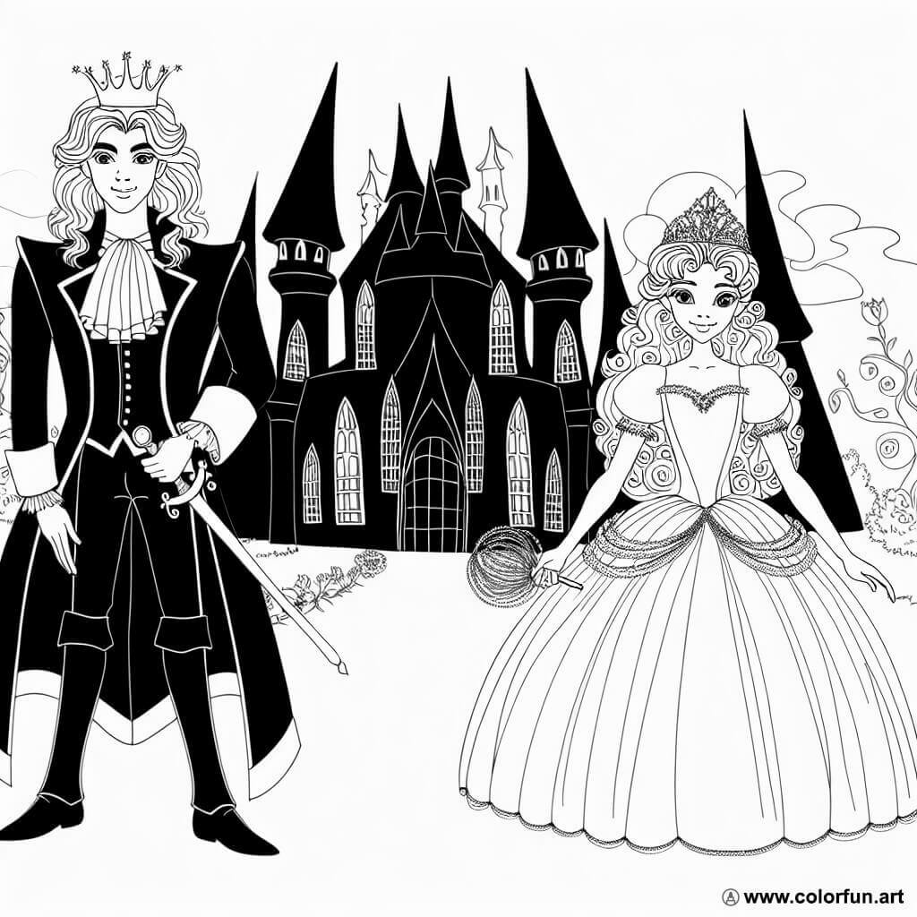 coloriage prince et princesse