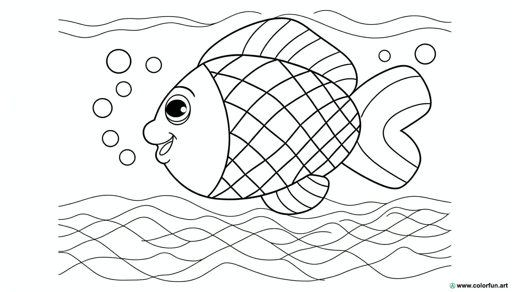 coloriage poisson d'avril original