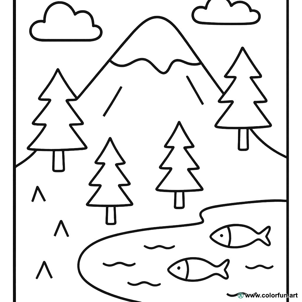 coloriage montagne zen