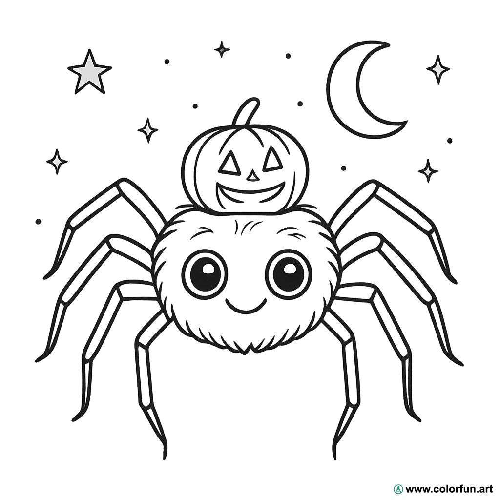 Coloriage Araigne Halloween