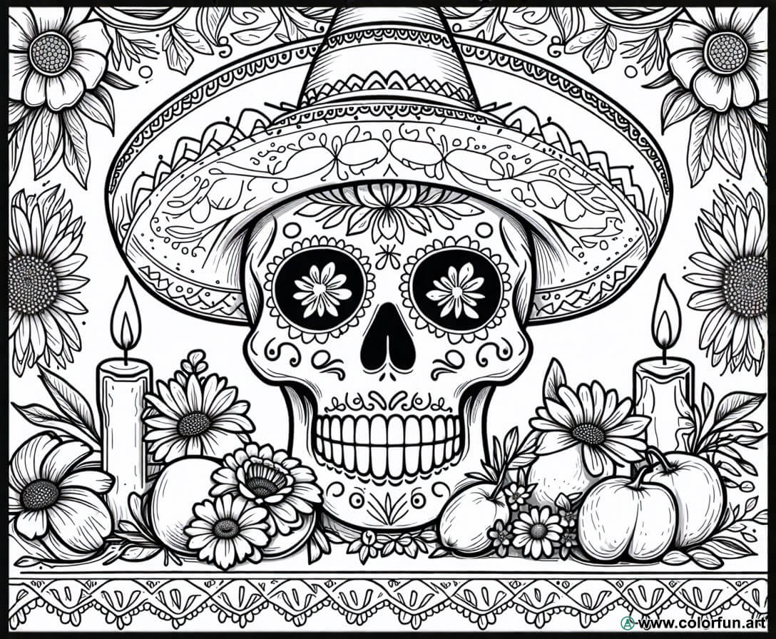 Coloriage Dia De Los Muertos