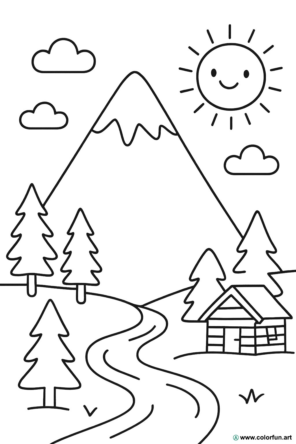 coloriage montagne été