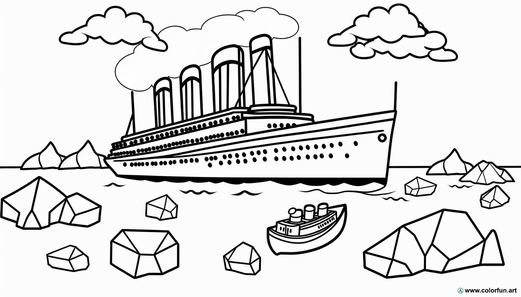 8 Coloriages Du Titanic - Coloriages Gratuits pour Enfants - ColorFun.fr