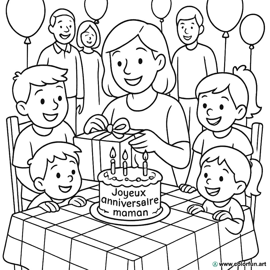 Coloriage Pour Anniversaire Maman