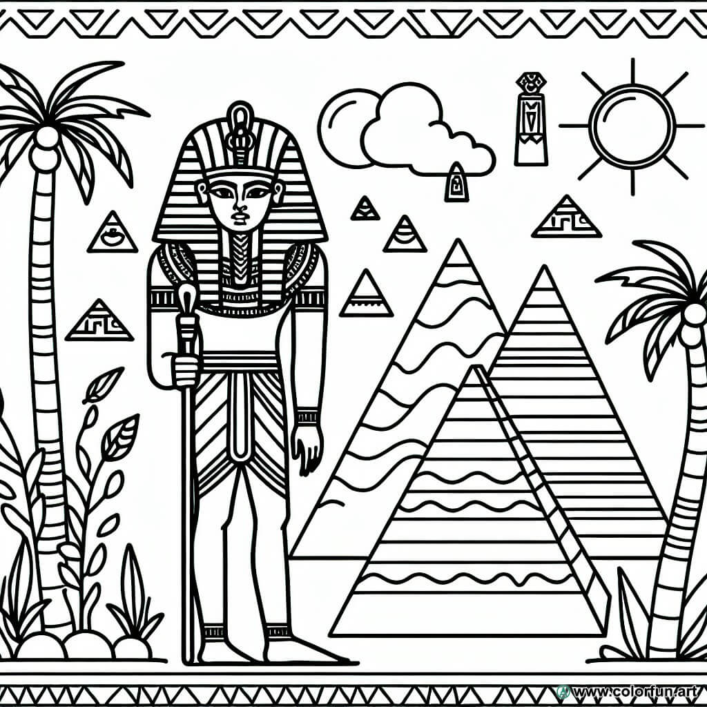 Coloriage Du Pharaon De L gypte Antique T l charger Ou Imprimer 