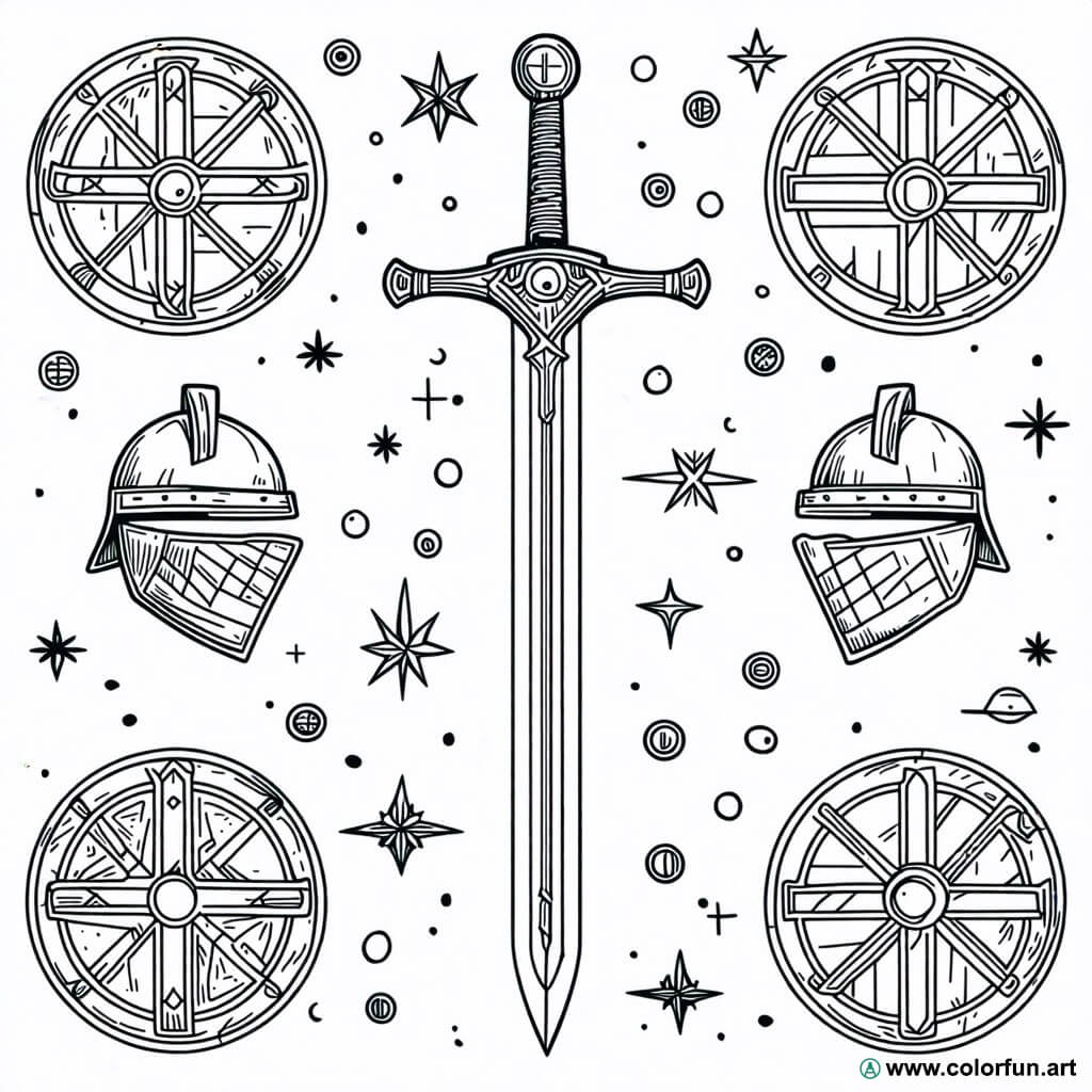 coloriage arme vintage