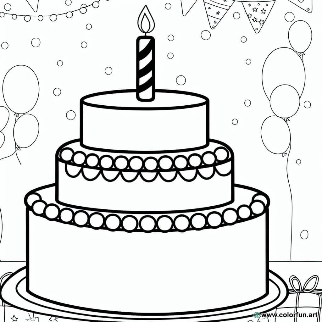 Coloriage D un G teau D anniversaire T l charger Ou Imprimer Coloriage D un G teau D anniversaire T l charger Ou Imprimer