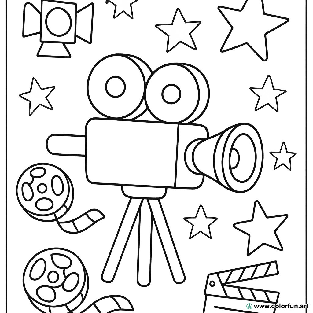 coloriage vintage cinéma