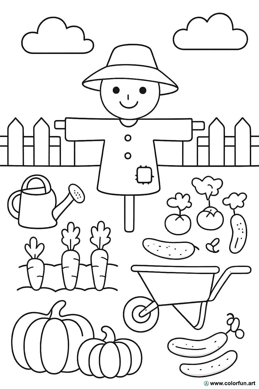 image coloriage potager