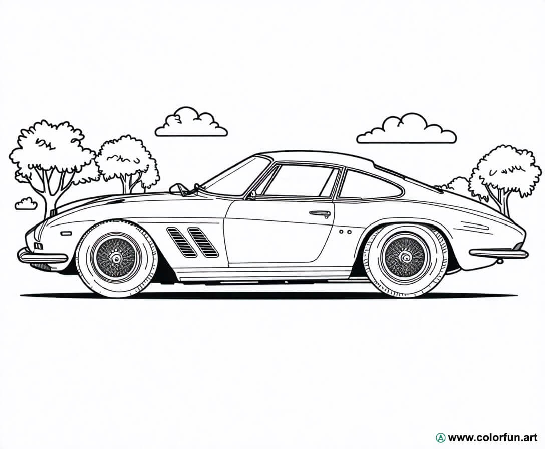 coloriage ferrari vintage