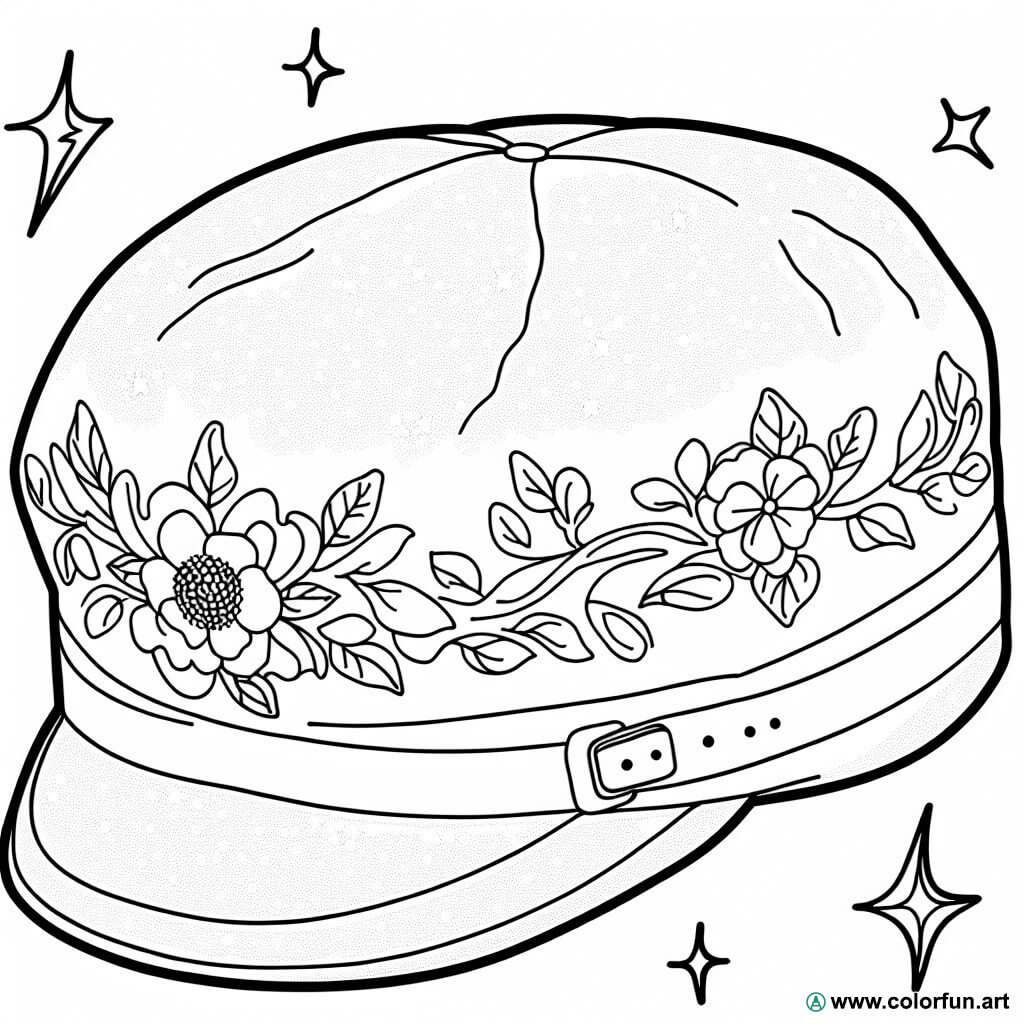 coloriage casquette vintage