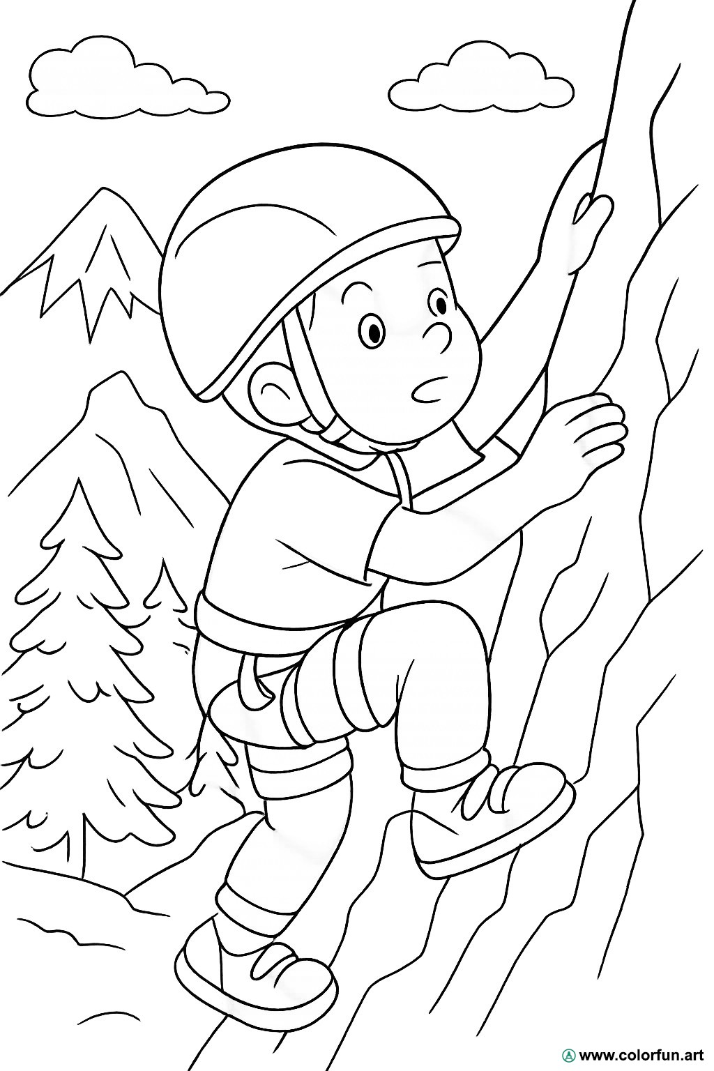 coloriage montagne escalade