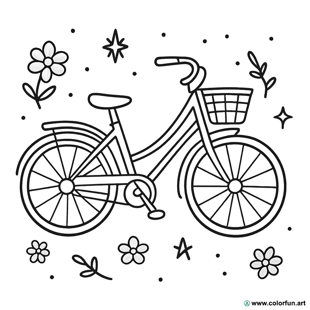 coloriage vélo vintage