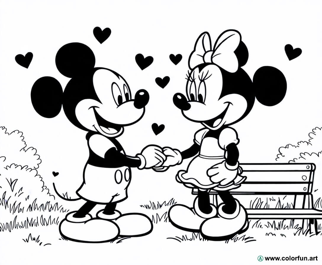 Coloriage de l'amour chez Disney à Télécharger ou à Imprimer gratuitement