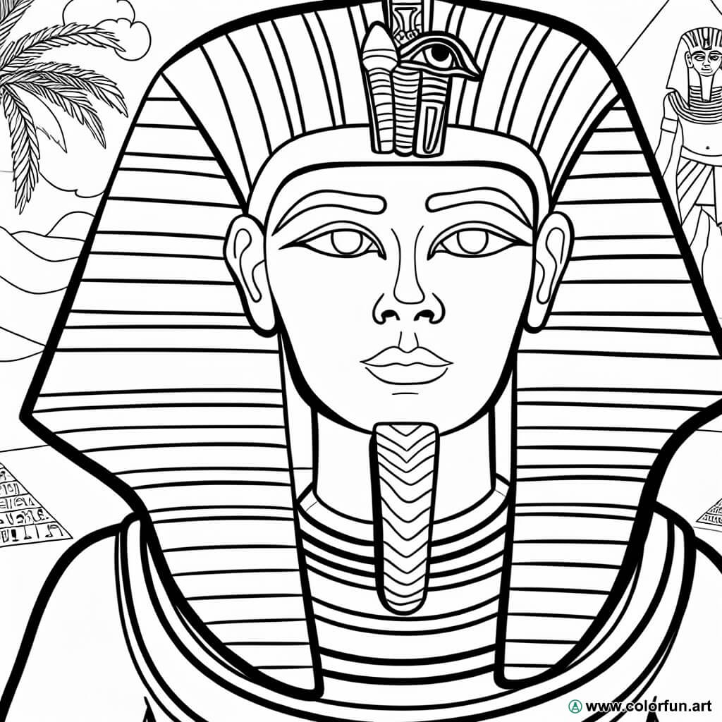 Coloriage du pharaon d'Égypte à Télécharger ou à Imprimer gratuitement