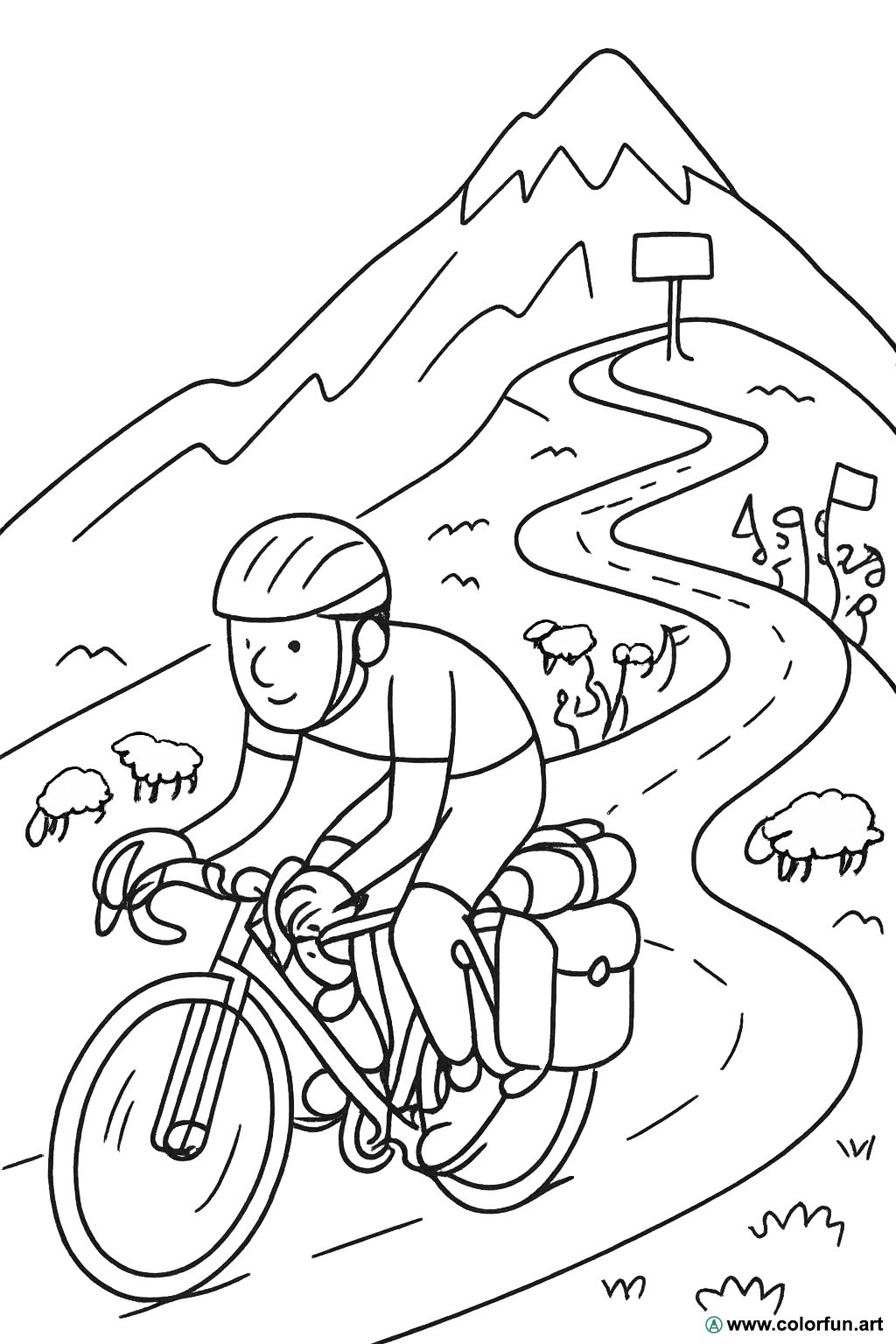 coloriage tour de france montagne